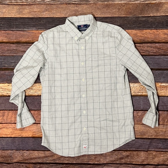 Vineyard Vines Slim Fit Murray Checkered Long Sleeve Button Down Mens Shirt - Picture 1 of 6